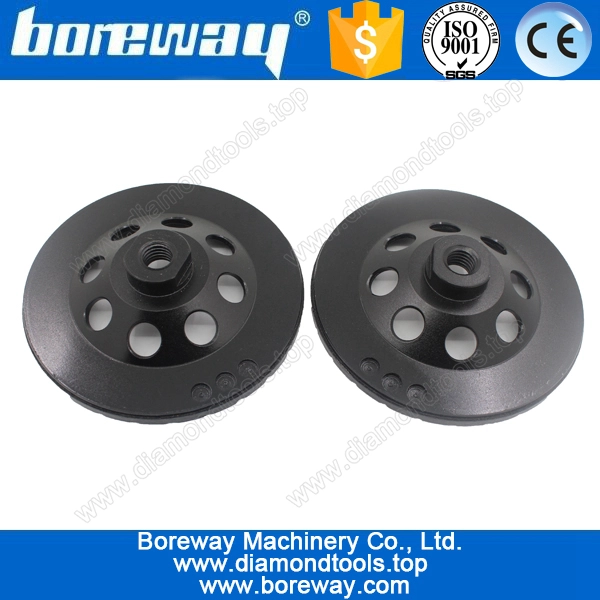 Black D125*M14 Corrugated segment hot press and sinter diamond cup grinding wheels for grinding stone and concrete