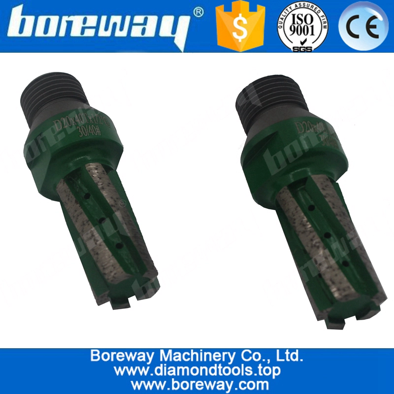D20x40Tx1/2”G Diamond Finger Drill Bit For Processing Stone Sink