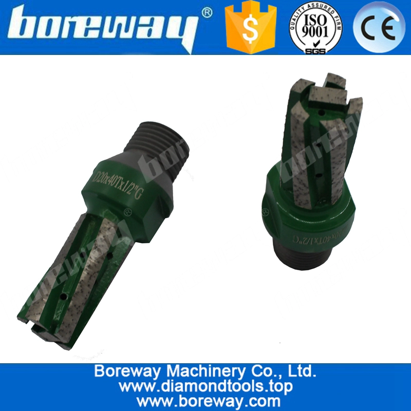 D20x40Tx1/2"G Diamond Finger Drill Bits For Grinding Blind Hole