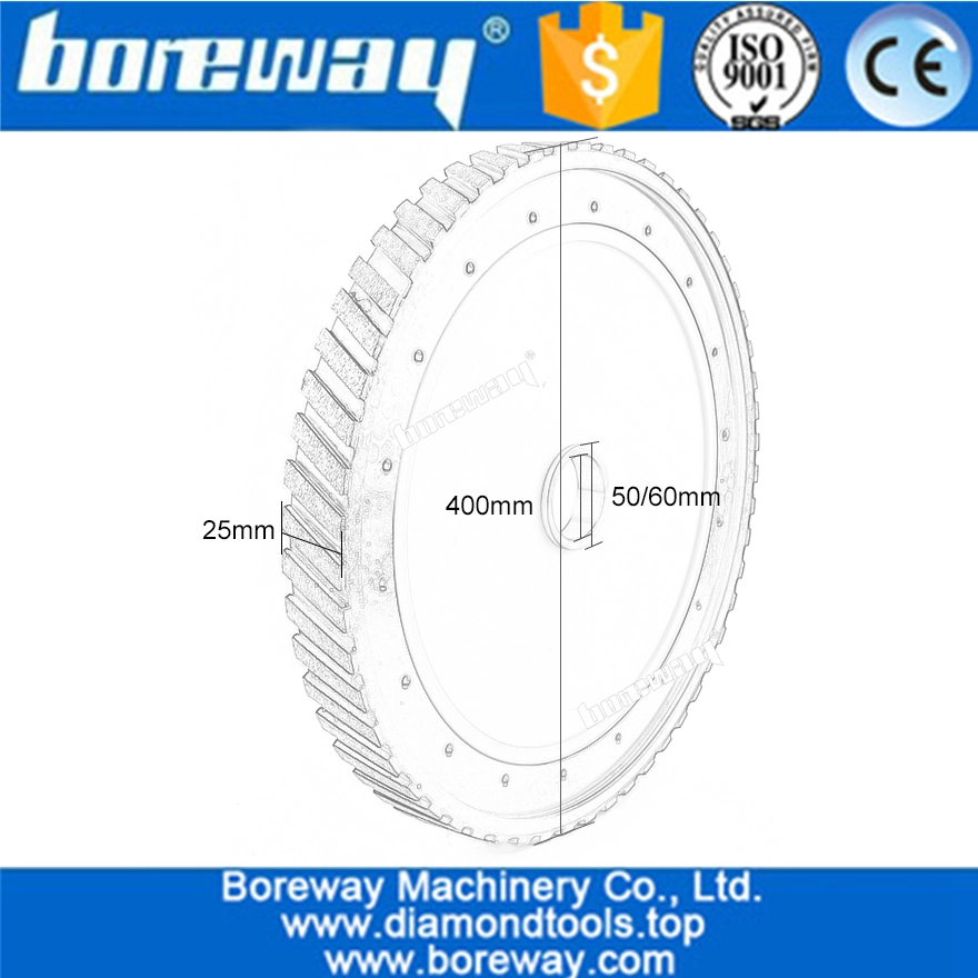 D400mm segment wide 25mm diamond silent core milling wheel for grinding granite and marble