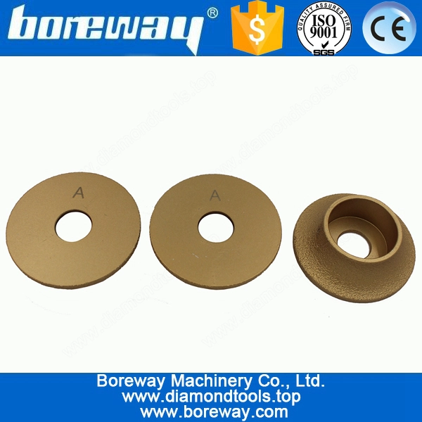 D75x20Tx20H बी आकार 1/4 दौर वैक्यूम पत्थर के लिए Brazed हीरा पीस व्हील