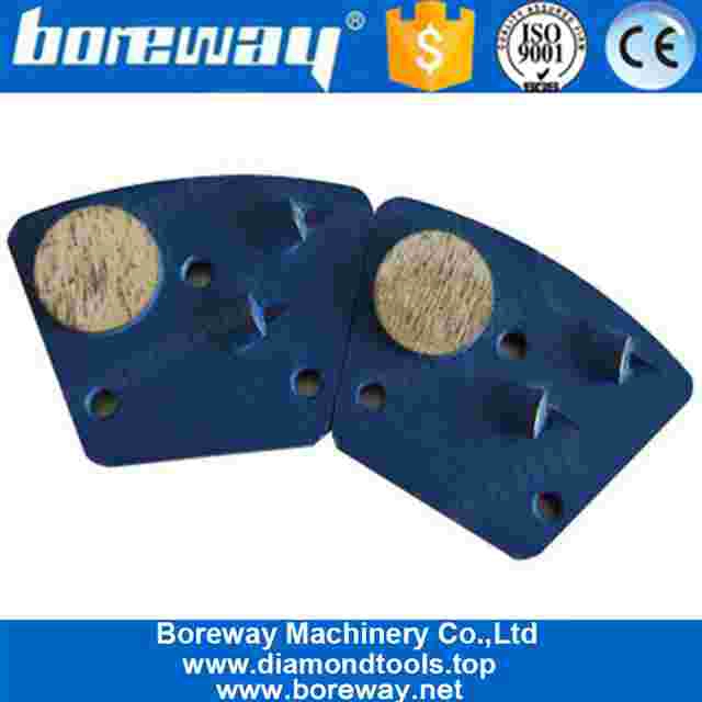 Diamond Grinding Shoes With Two 1/4 PCD And One Round Segment For Removal Of Epoxy Glue And Resin Off Concrete Floor