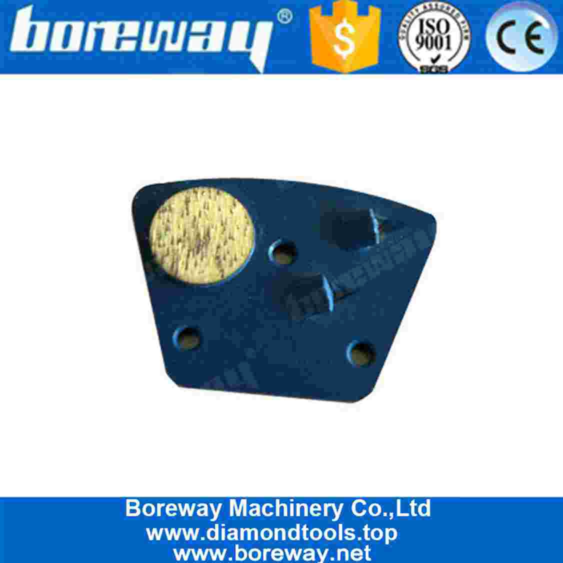 Diamond Grinding Shoes With Two 1/4 PCD And One Round Segment For Removal Of Epoxy Glue And Resin Off Concrete Floor