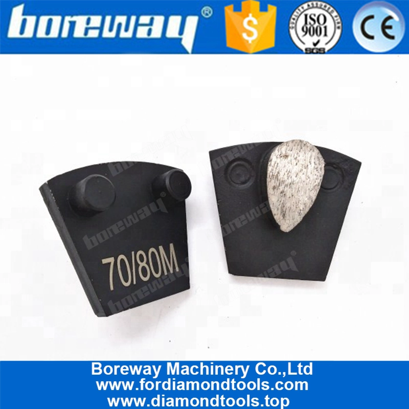 Teardrop Shaped Diamond Metal Grinding Segment With Double Pins