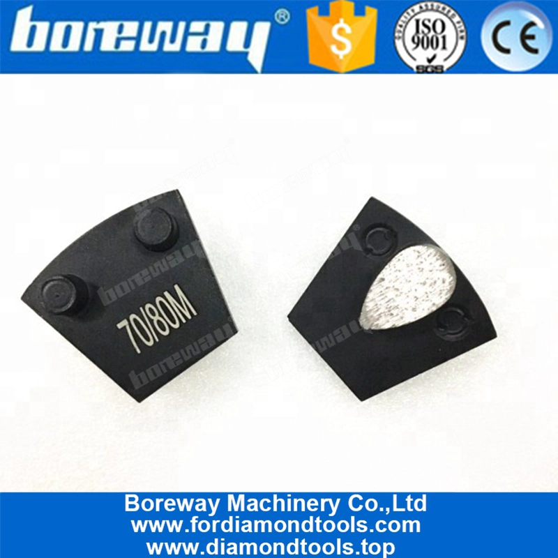 Teardrop Shaped Diamond Metal Grinding Segment With Double Pins