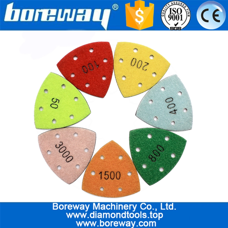 Diamond Triangle Sanding Pad Dry 3inch Polishing Pads Tools For Oscillating Multi Tools Renovator Dremel Power