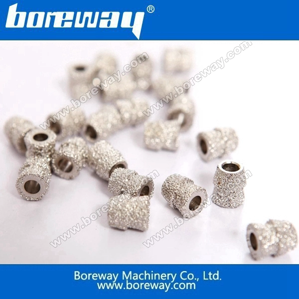 Diamond vacuum brazed wire and beads