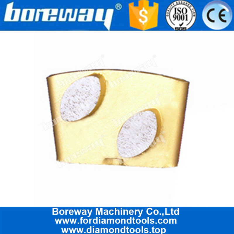 Double Oval Segment HTC Diamond Grinding Shoe For Concrete