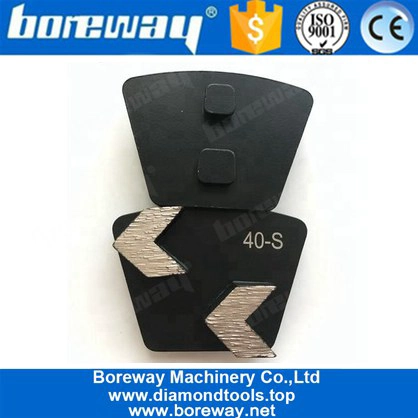 Double Pins Grinding Shoes Concrete Grinding Plate With Two Arrow Diamond Segments