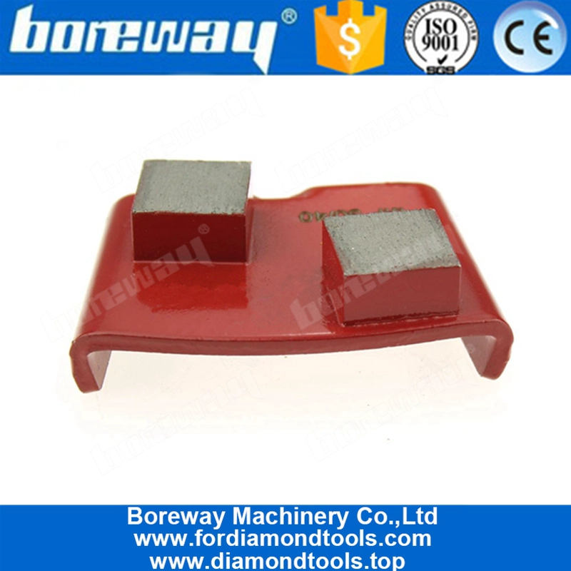 Chaussures de meulage concrètes de diamant de doubles segments pour la rectifieuse de plancher HTC