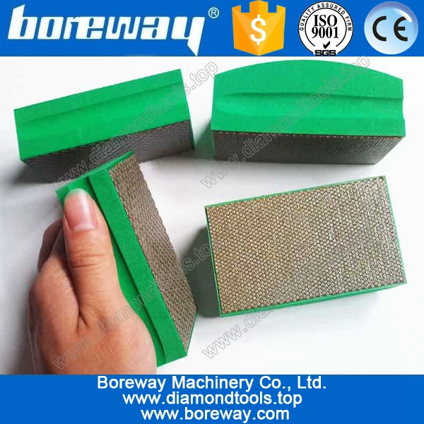 Electroplating diamond hand held polishing pad for stone,diamond sanding block