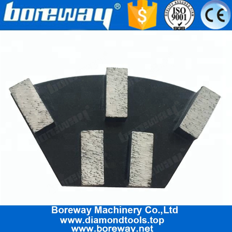 Five Segments Diamond Grinding Metal Bond Block Concrete Stone Floor Shoe For Suppliers