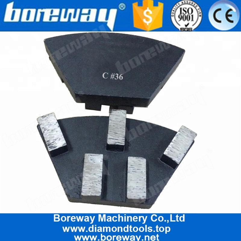 Five Segments Diamond Grinding Metal Bond Block Concrete Stone Floor Shoe For Suppliers