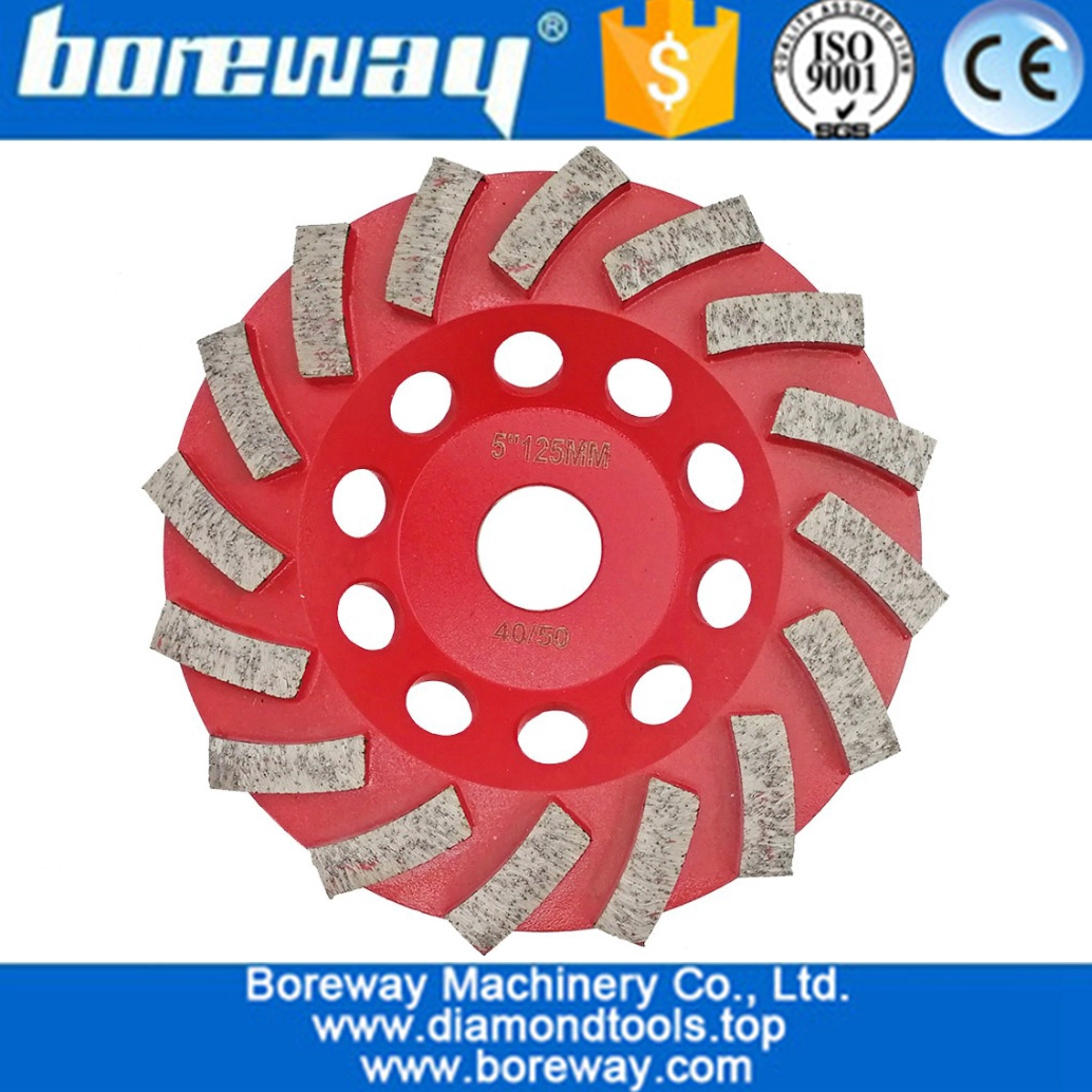 High Quality Welded Diamond Segmented Turbo Grinding Cup Wheel for Concrete and other construction material