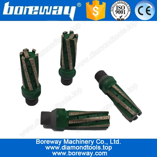 High quality strength bottom D25*60T*1/2“-G segmented diamond milling finger bits for grinding microcrystalline stone