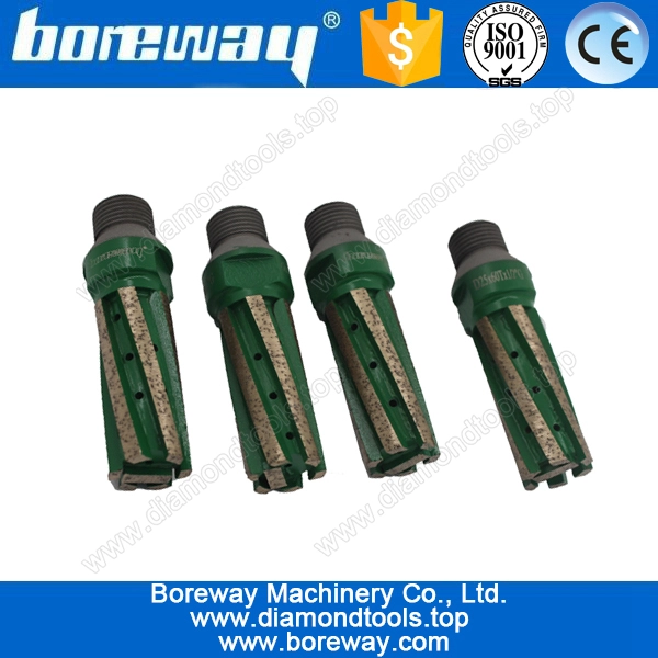High quality strength bottom D25*60T*1/2“-G segmented diamond milling finger bits for grinding microcrystalline stone