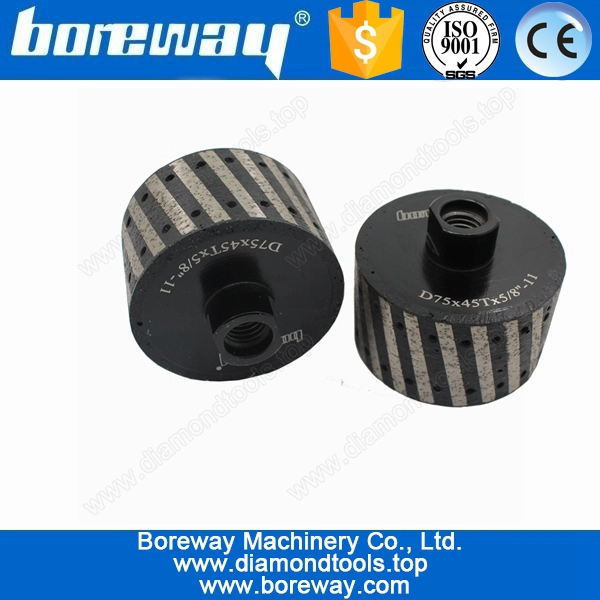 Hot Sell Resin Filled Polishing Drum Abrasive Wheel For limestone D75*45T*5/8"-11