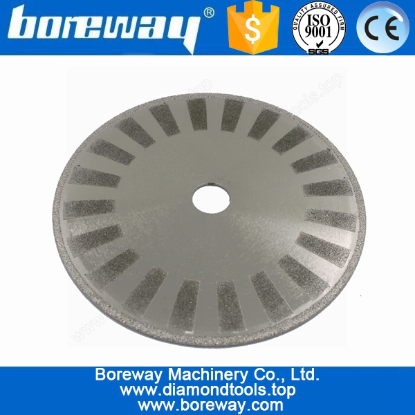 Venta caliente vacío Brazed hoja de corte de piedra de granito con protección segmento D180 * 5 * 3 * 22 mm