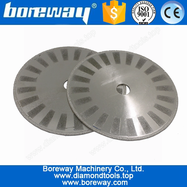 Venta caliente vacío Brazed hoja de corte de piedra de granito con protección segmento D180 * 5 * 3 * 22 mm