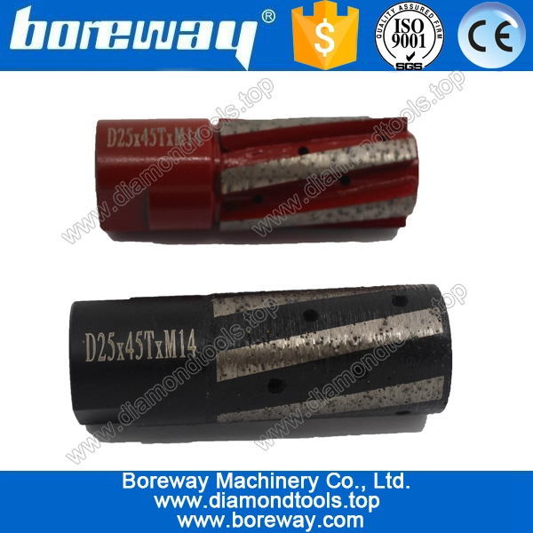 Vendita calda D25 * 45T * M14 segmentata diamantata dito per la macinazione di pietra buco