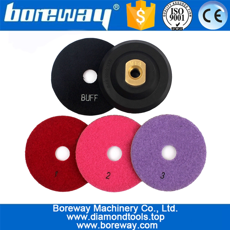 Utensili diamantati a basso prezzo Disco per levigatura a 3 passaggi + Tampone per lucidatura tampone + Tampone in gomma per lucidatura di superfici