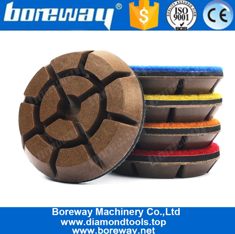 Metal Filling Diamond Resin Bond Polishing Pads For Concrete Floor