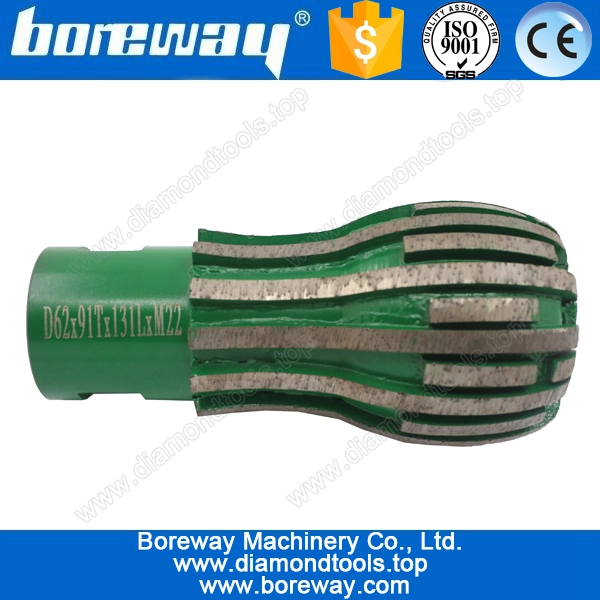New product:D62*91T*131L*M22*2.5P diamond spherical milling cutter for grinding stone vase