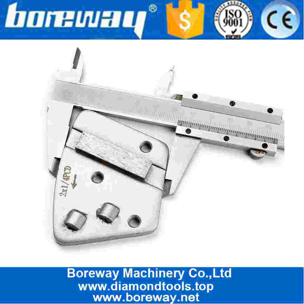 PCD Metal Trapezoid Grinding Disc 2 Quarter Round PCD With Sacrificial Diamond Segment Epoxy Removing Floor Scrapers