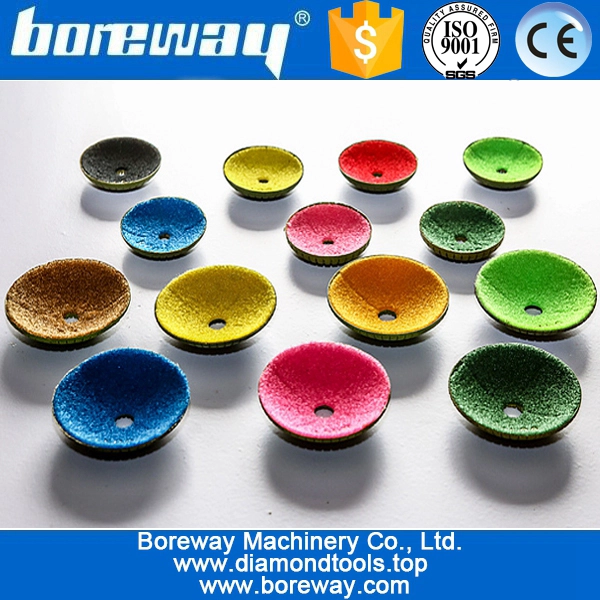 Resin concave diamond grinding and polishing pad