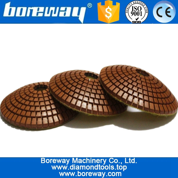 Resin concave diamond grinding and polishing pad