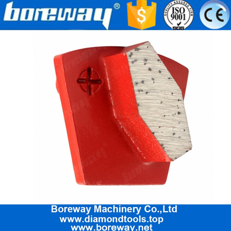 8Single Hexagon Segment Two Pins Metal Bond Diamond Grinding Pads For Concrete Terrazzo Floor