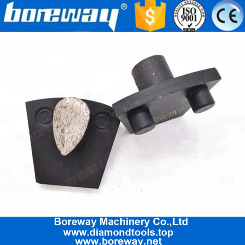 Single Oval Segment Two Pins Diamond Concrete Grinding Tools For Concrete And Stone Floor