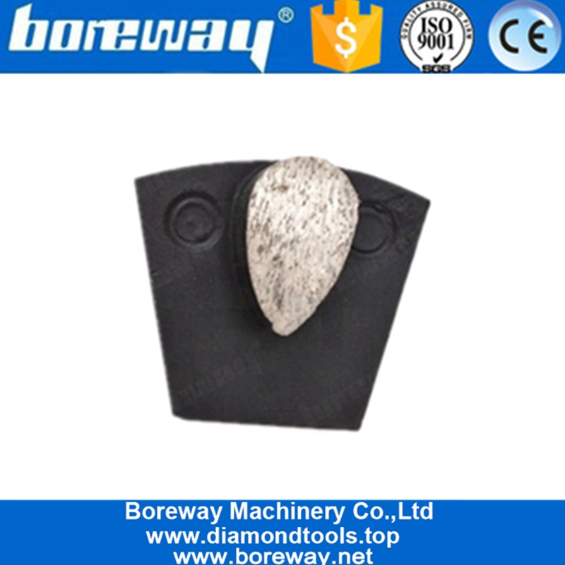 Single Oval Segment Two Pins Diamond Concrete Grinding Tools For Concrete And Stone Floor