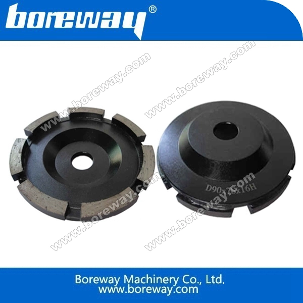 Single row segmented diamond cup wheels