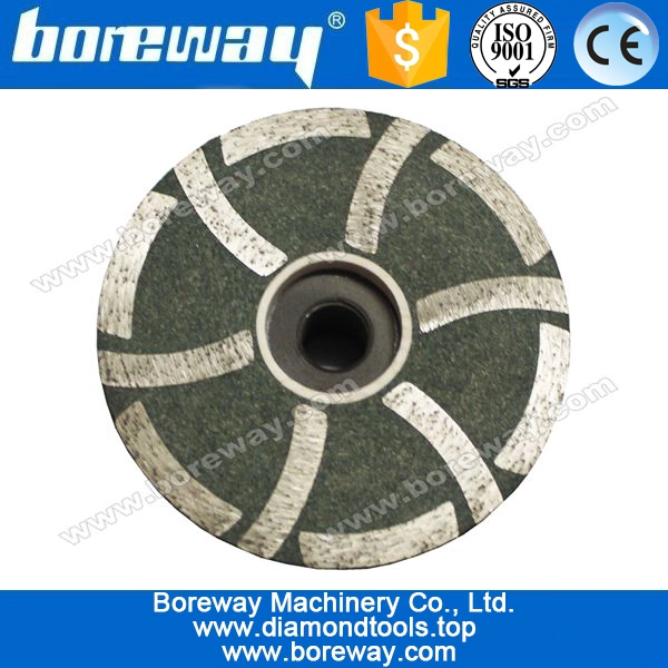 Spiral Flat Resin Filled Cup Wheel with 12 Diamond Segments