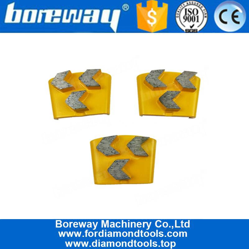 Super Sharp HTC EZ Change Grinding Shoes With Three Arrow Segments For Concrete Terrazzo Floor