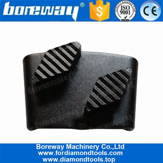 Super Sharpness HTC Grinding Shoes With Double Rhombus Segments For Rough Concrete Terrazzo Floor