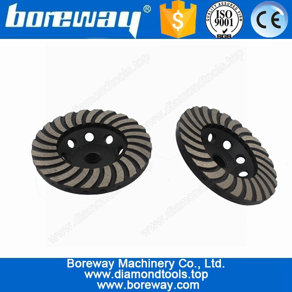 Supply 4"*5/8"-11 Double Turbo Wave Diamond Grinding Cup Wheel For Stone