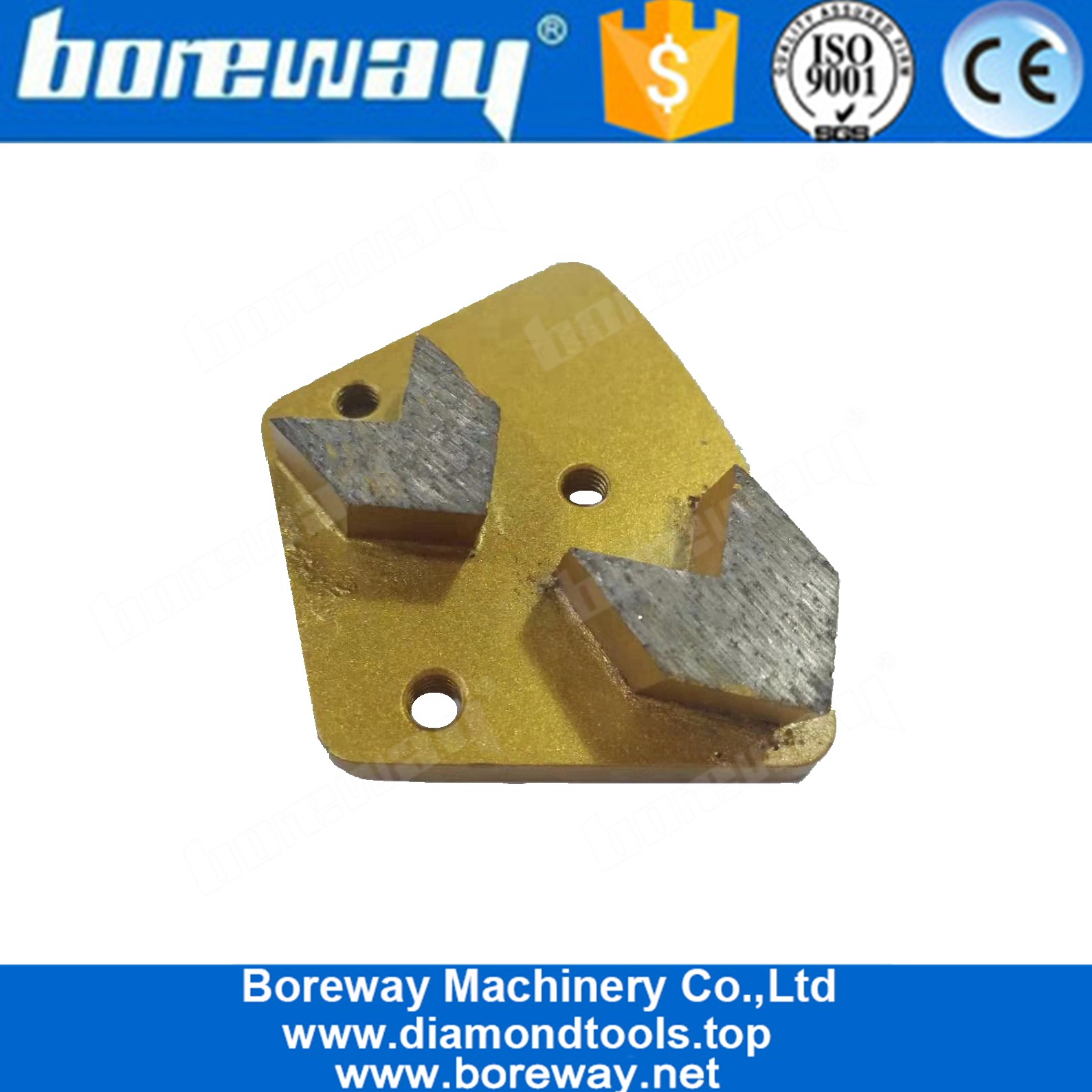 Trapezoid Diamond Concrete Grinding Tools With Two Arrow Shape Segments