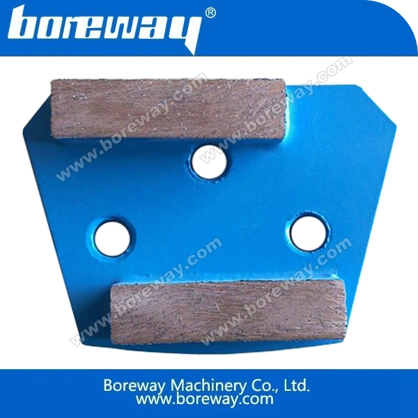 Trapezoid diamond grinding plates and blocks