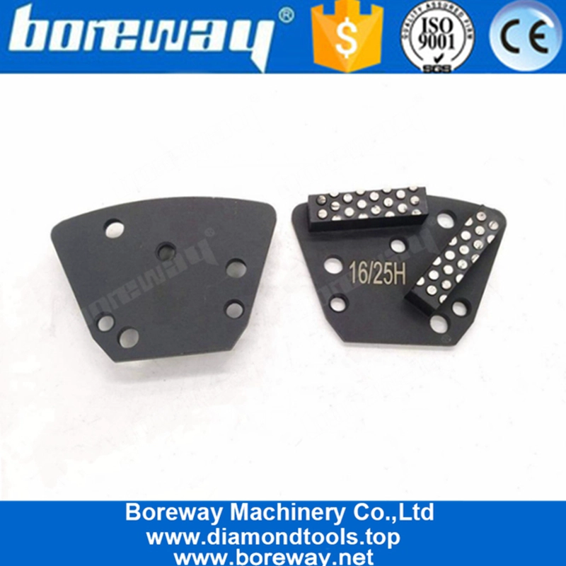 Two Bar Segments Trapezoid Diamond Grinding Shoes For Concrete Coating And Epoxy Removing