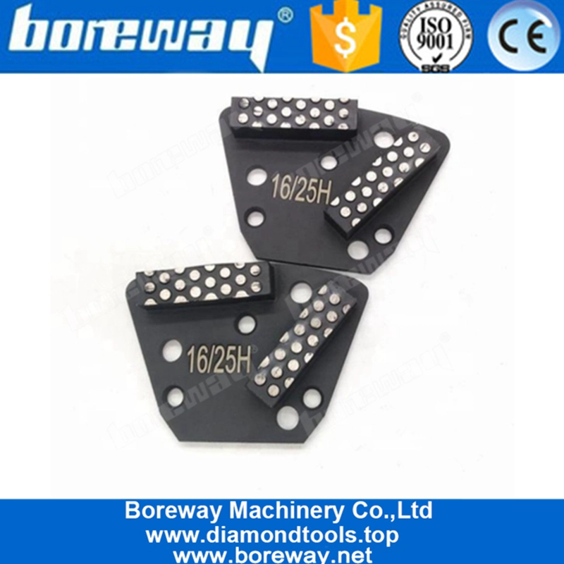 Two Bar Segments Trapezoid Diamond Grinding Shoes For Concrete Coating And Epoxy Removing