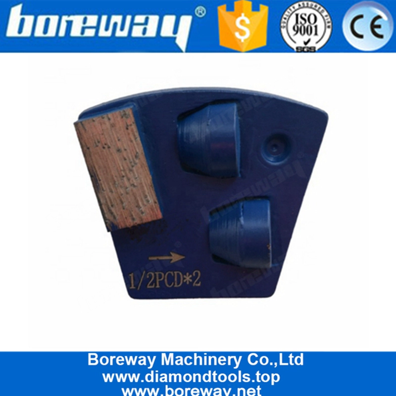 Two Half PCD and Sharp Segment Two Pins Diamond PCD Grinding Shoes For Epoxy Coating Removal