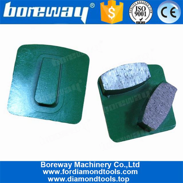 Chaussure de polissage de meulage de diamant en métal Redi-Lock à deux segments ovales pour sol en béton