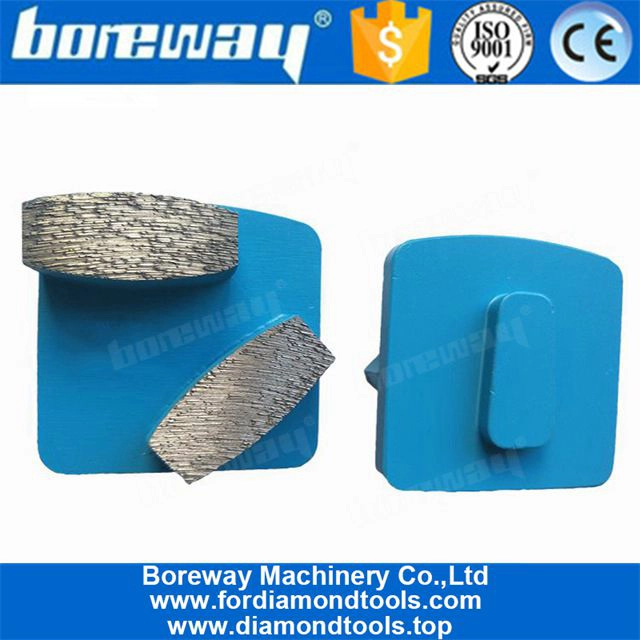Chaussure de polissage de meulage de diamant en métal Redi-Lock à deux segments ovales pour sol en béton