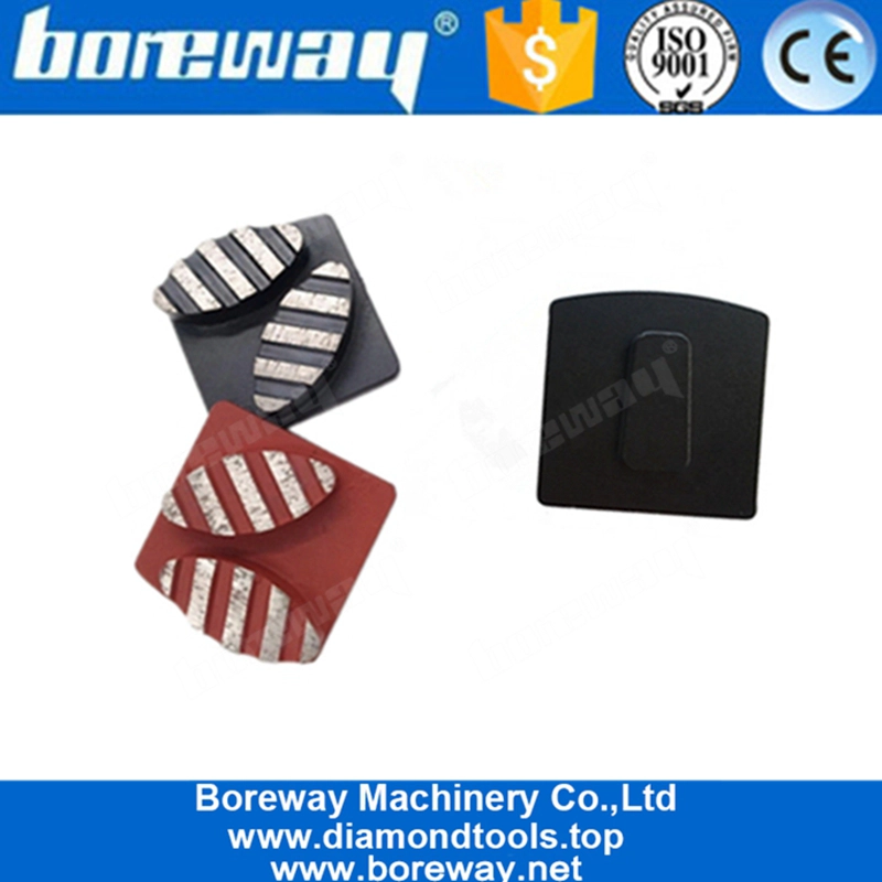 Two Oval Segments Redi Lock Quick Change Diamond Grinding Block For Epoxy Removal