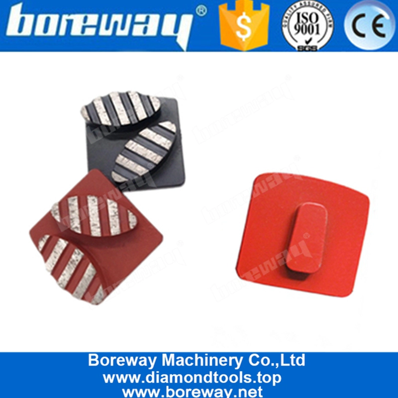 Two Oval Segments Redi Lock Quick Change Diamond Grinding Block For Epoxy Removal