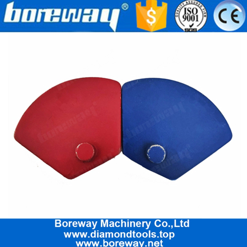 Two Rectangle Segments Single Pins Diamond Trapezoid Grinding Shoes For Concrete Grinder