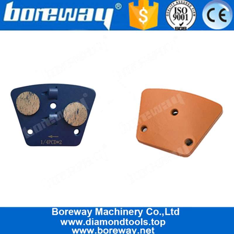 Dos segmentos redondos PCD trapezoide concreto pulido zapatos para epoxi Remova