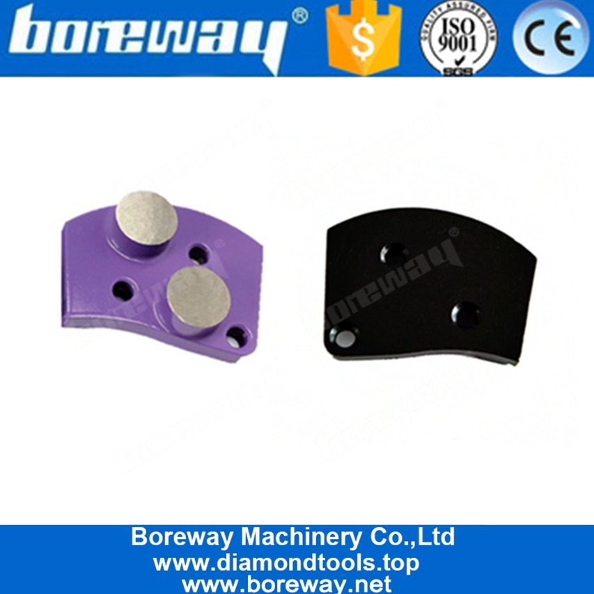 Two Round Segments Trapezoid Diamond Concrete Grinding Shoes With Thread Holes